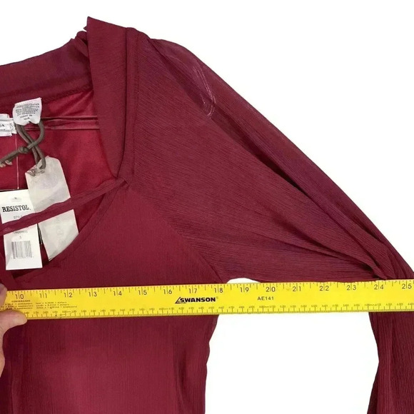 Rancho Estancia NWT Womens S Oversized Dress Sheer Lace Bell Sleeves Lined Boho - Picture 10 of 16